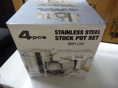 Four new stainless steel stock pot set