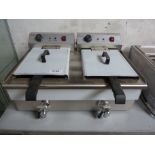 Infernus twin tank electric fryer drain valves to front