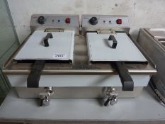 Infernus twin tank electric fryer drain valves to front