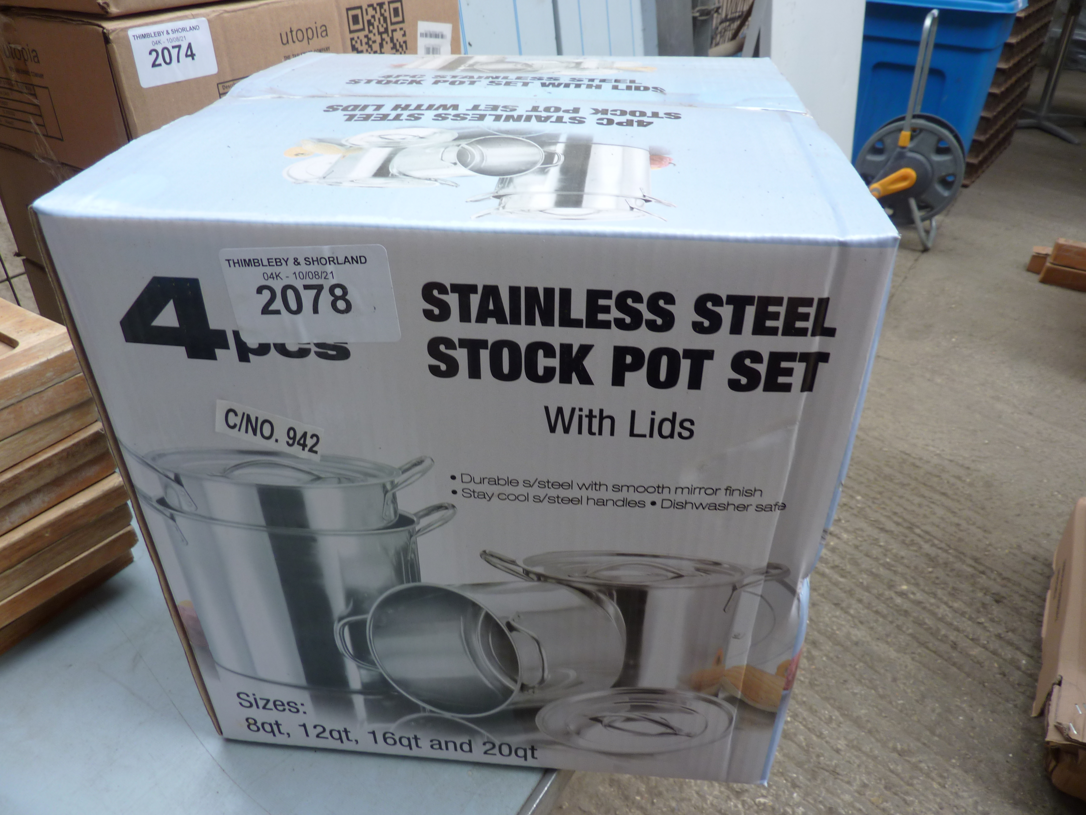 Four piece stock pot set