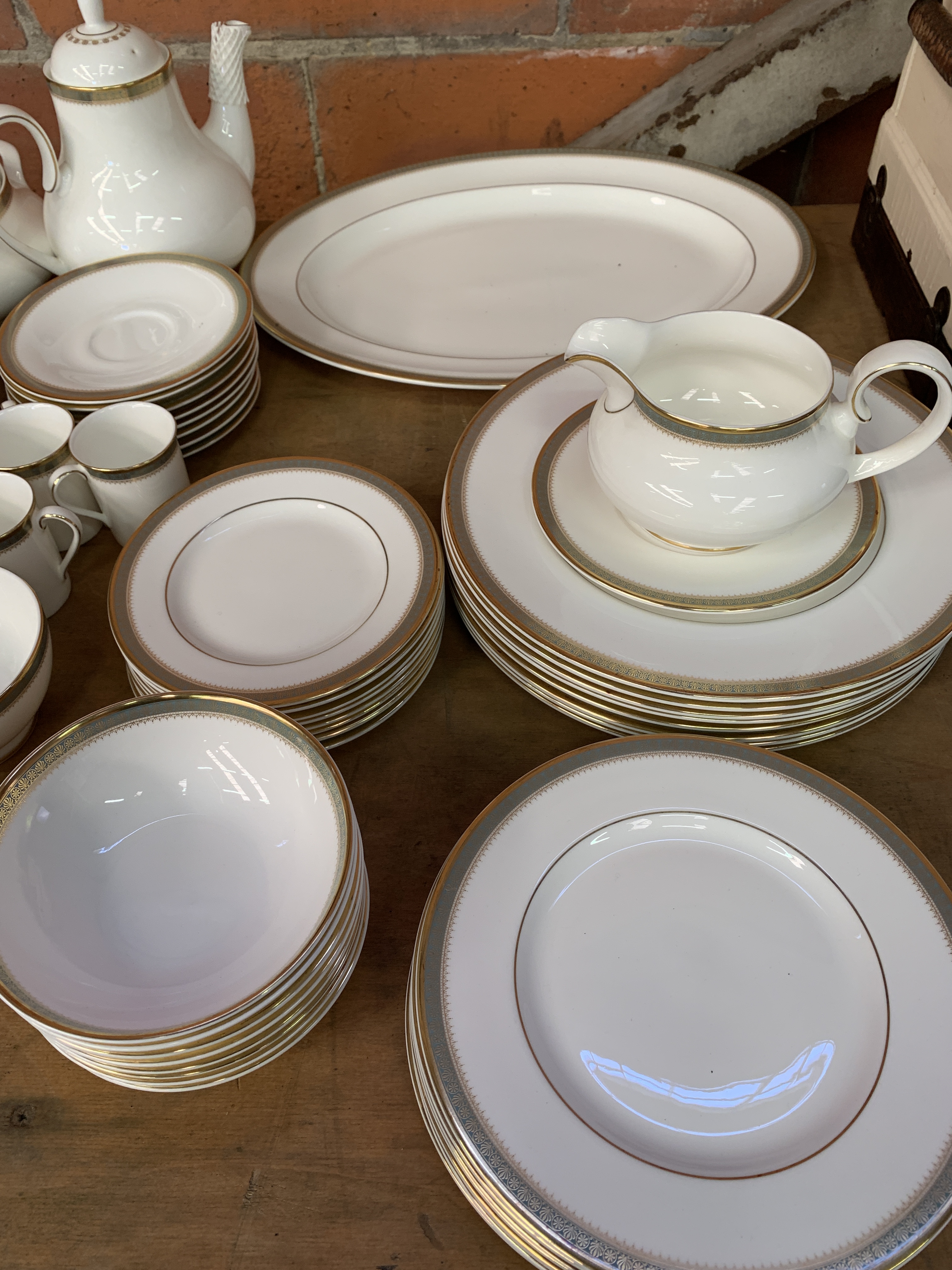 A Hornsea coffee set, together with a Royal Doulton part dinner service