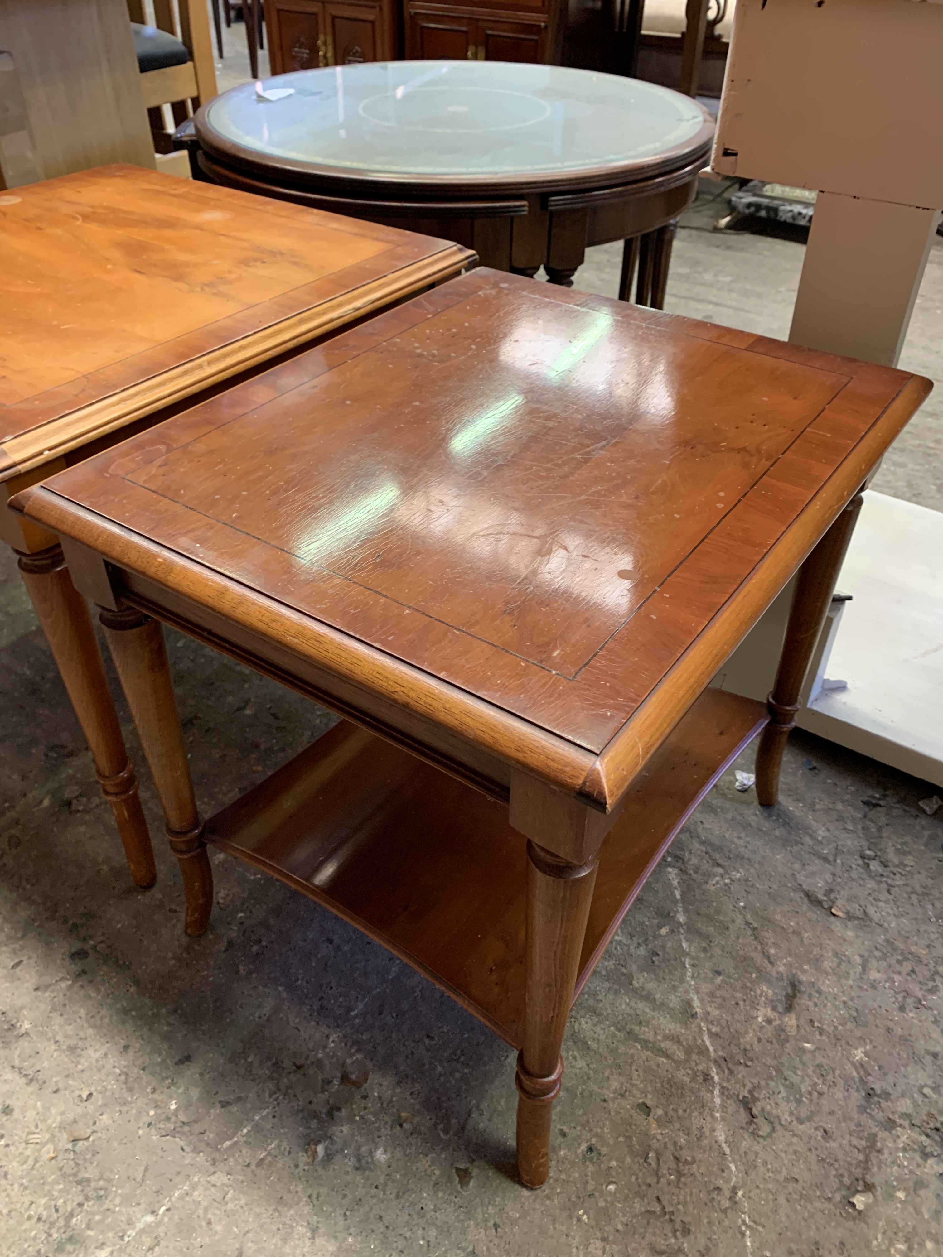 two yew wood low tables - Image 2 of 3