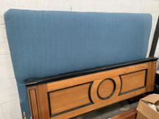 Upholstered headboard and wooden footboard