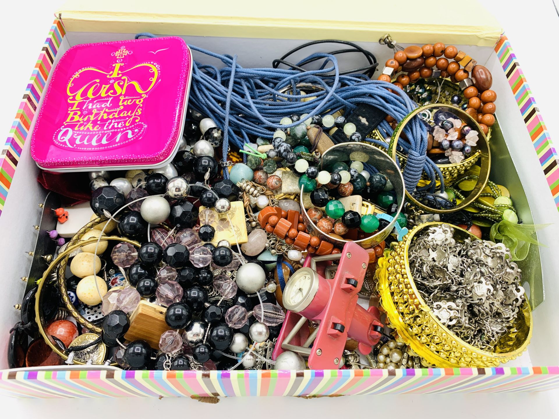 A box of costume jewellery