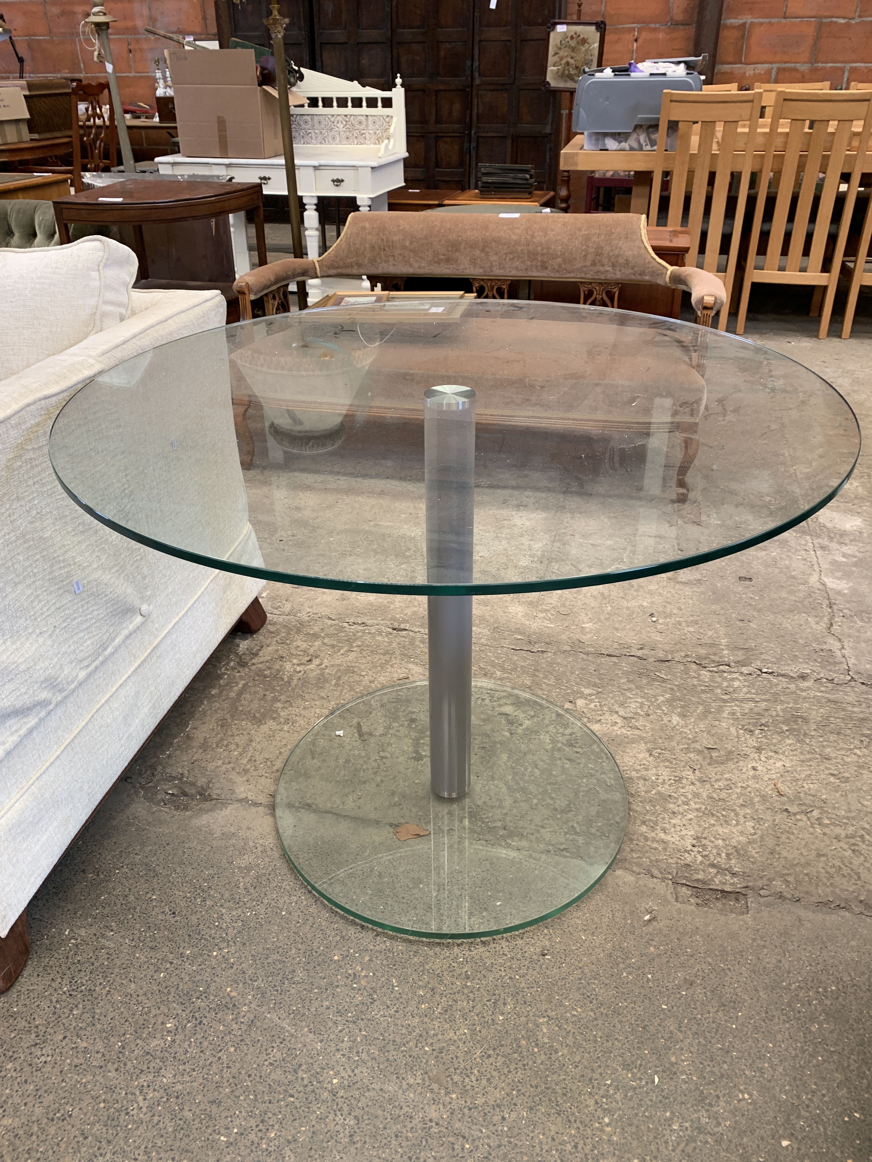 Circular glass top table - Image 2 of 4