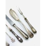 A collection of silver and silver plate cutlery