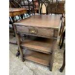 Mahogany brass bound campaign style bedside unit