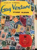 Junior stamp collection in Gay Venturer album and loose material