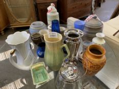 A collection of ceramic jars and vases