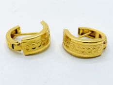 21ct gold small hoop earrings