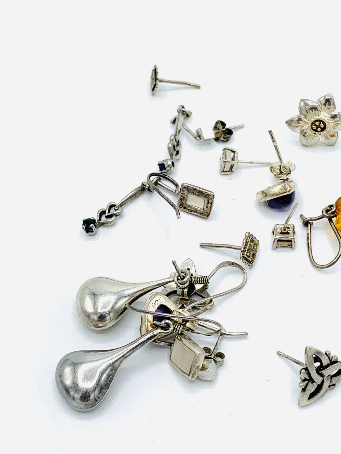 Ten pairs of silver earrings - Image 3 of 3