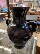 Stoneware vase with handles; together with a Denby decorative vase signed by Glyn Colledge