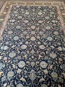 Blue ground wool rug