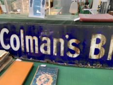 Enamel advertising sign for "Colman's Blue"