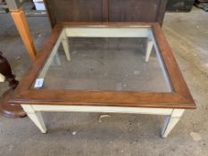 Square wood framed low table