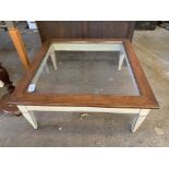 Square wood framed low table