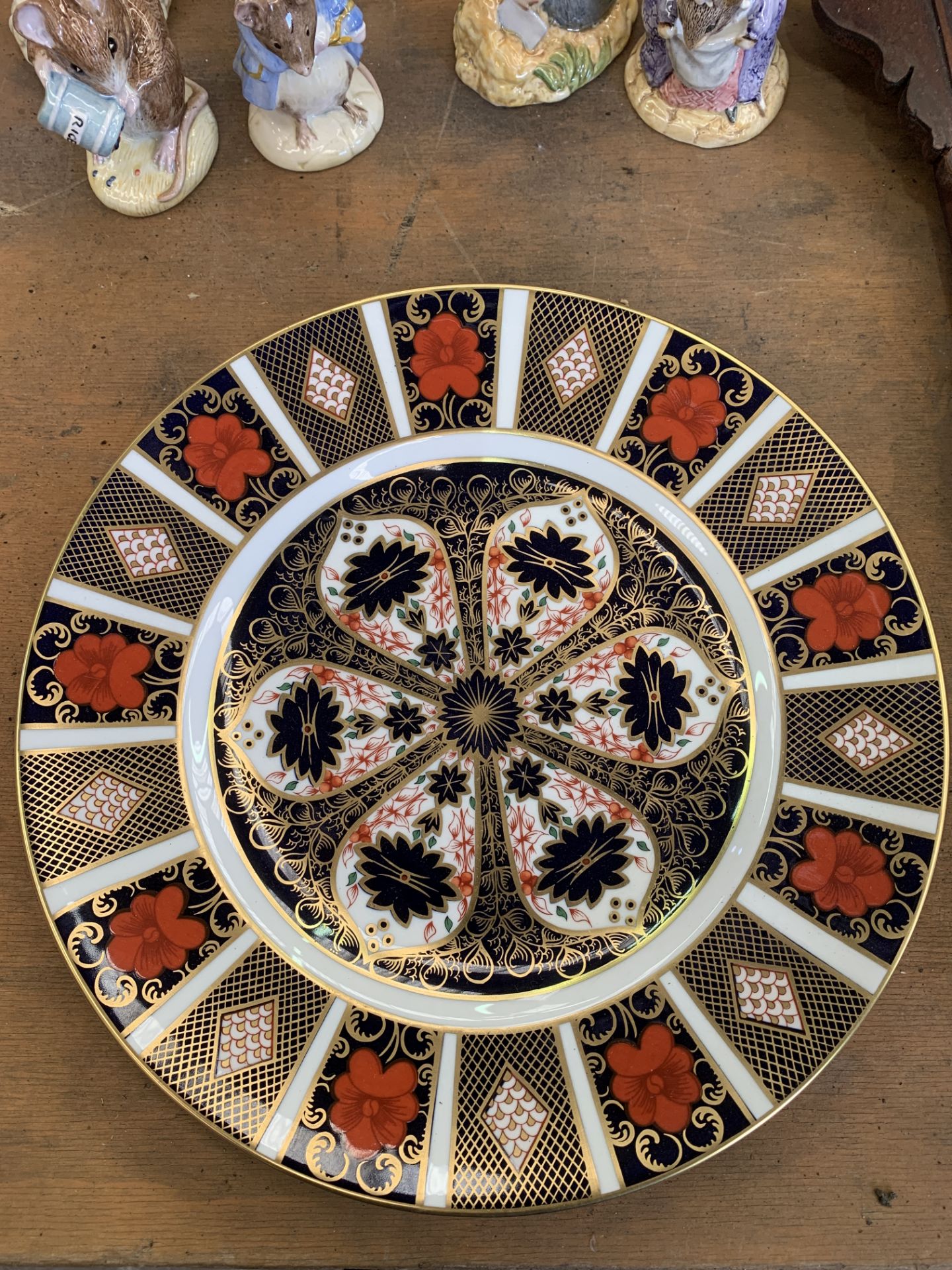 Two Royal Crown Derby Imari dinner plates