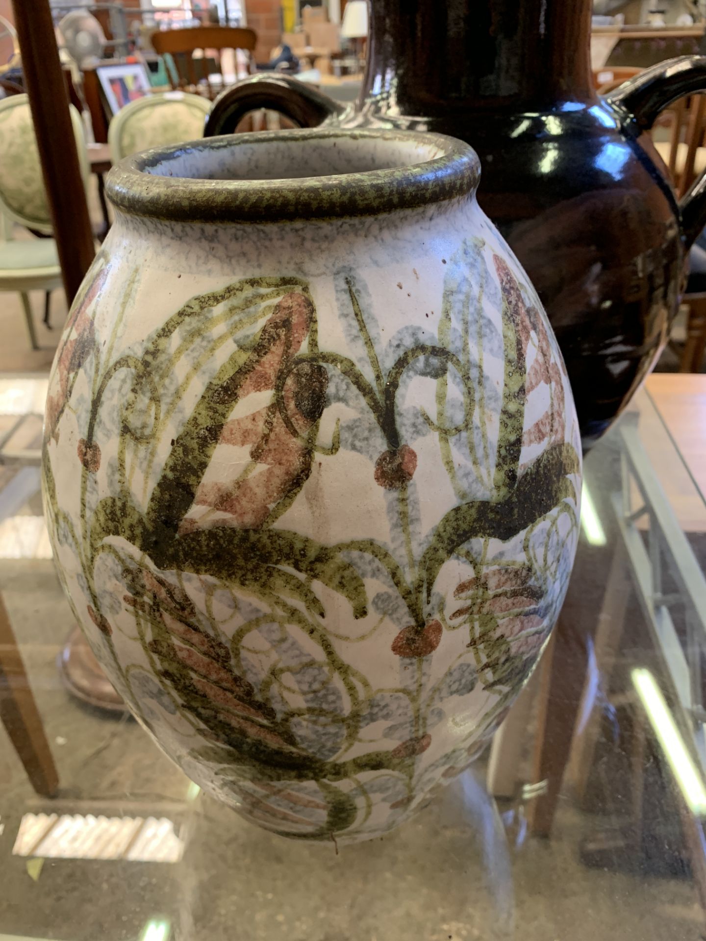 Stoneware vase with handles; together with a Denby decorative vase signed by Glyn Colledge - Image 6 of 6