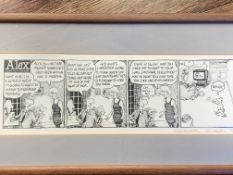 "Alex" cartoon signed by Charles Peattie and Russell Taylor bottom right