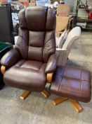 Leather effect swivel chair