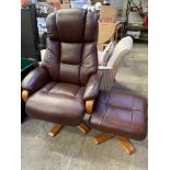 Leather effect swivel chair