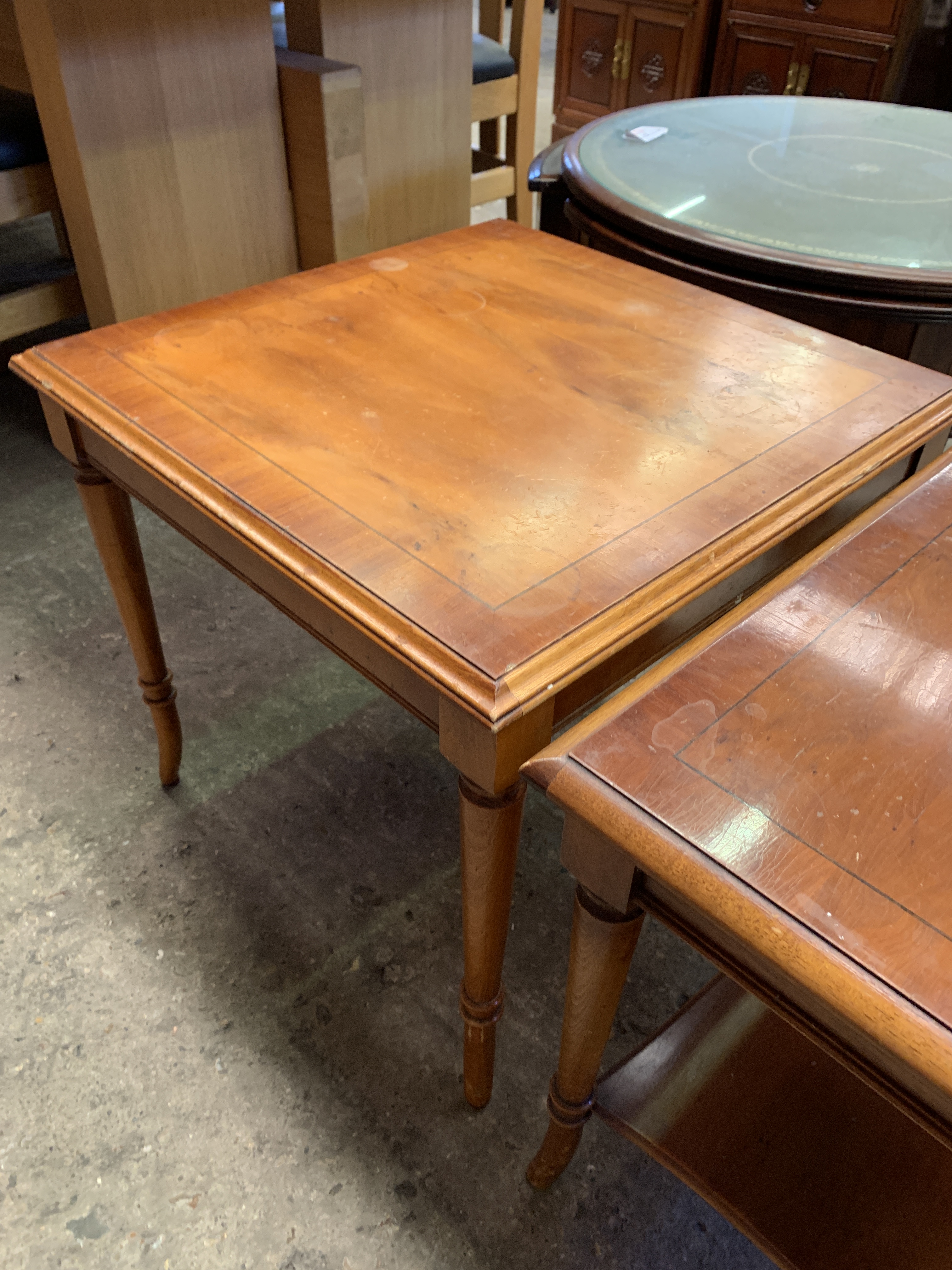 two yew wood low tables - Image 3 of 3