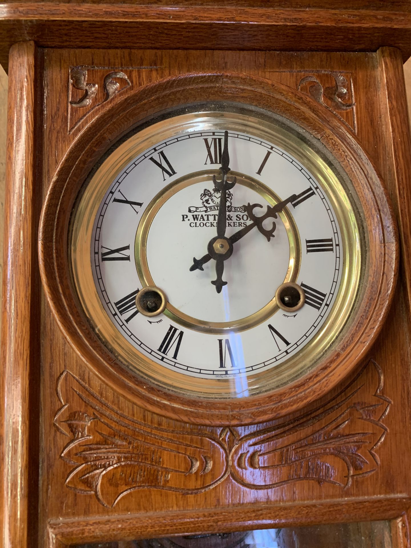 Drop dial wall clock, marked to face P. Watts & Son - Bild 3 aus 3