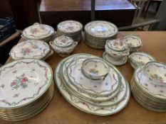 Spode part dinner service decorated with flowers and garlands comprising 64 pieces