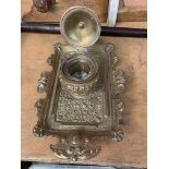 French 19th century brass inkwell