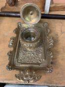 French 19th century brass inkwell