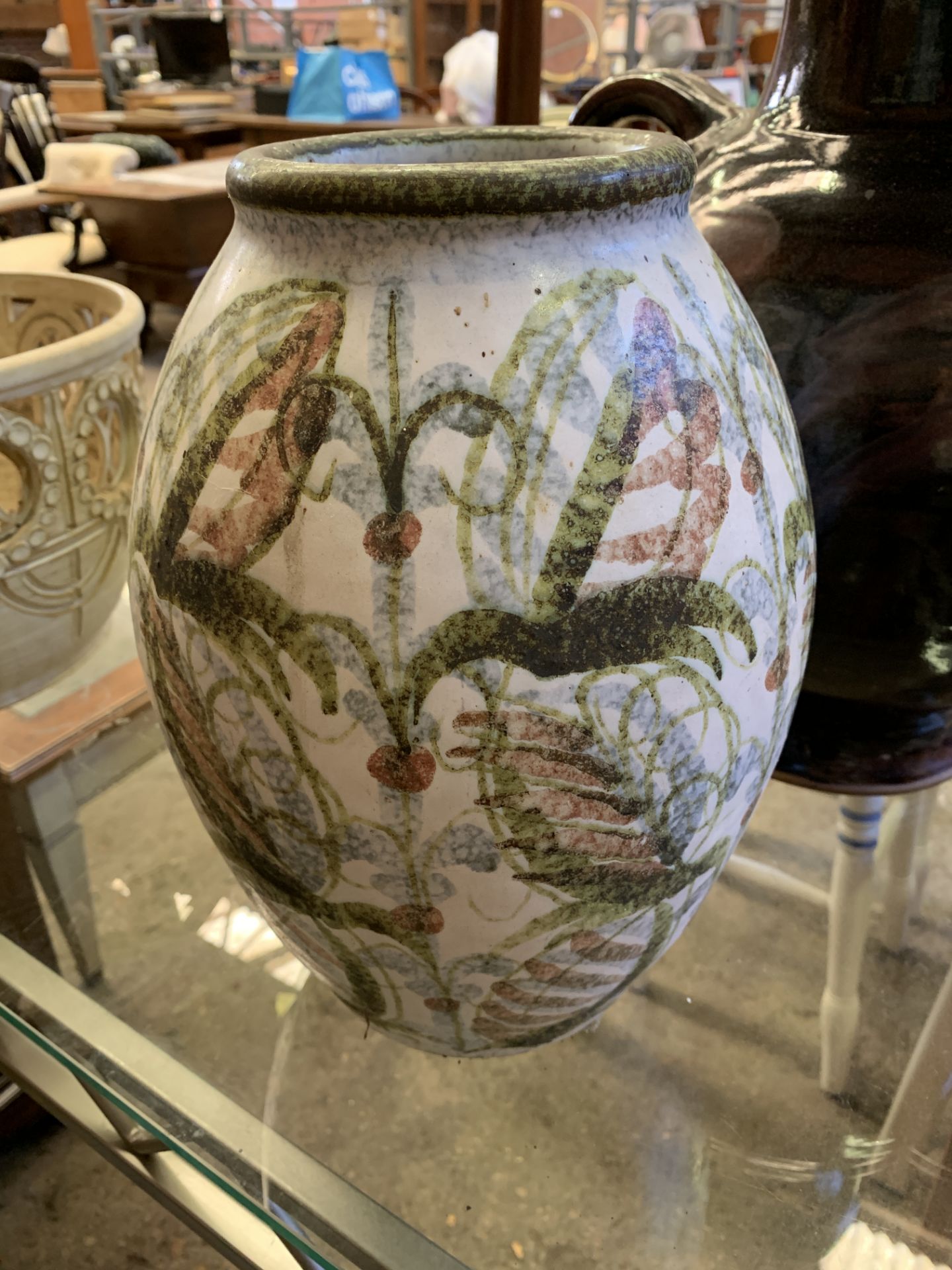 Stoneware vase with handles; together with a Denby decorative vase signed by Glyn Colledge - Image 5 of 6