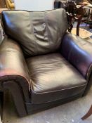 Dark brown leather arm chair by Wade Additions