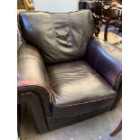 Dark brown leather arm chair by Wade Additions