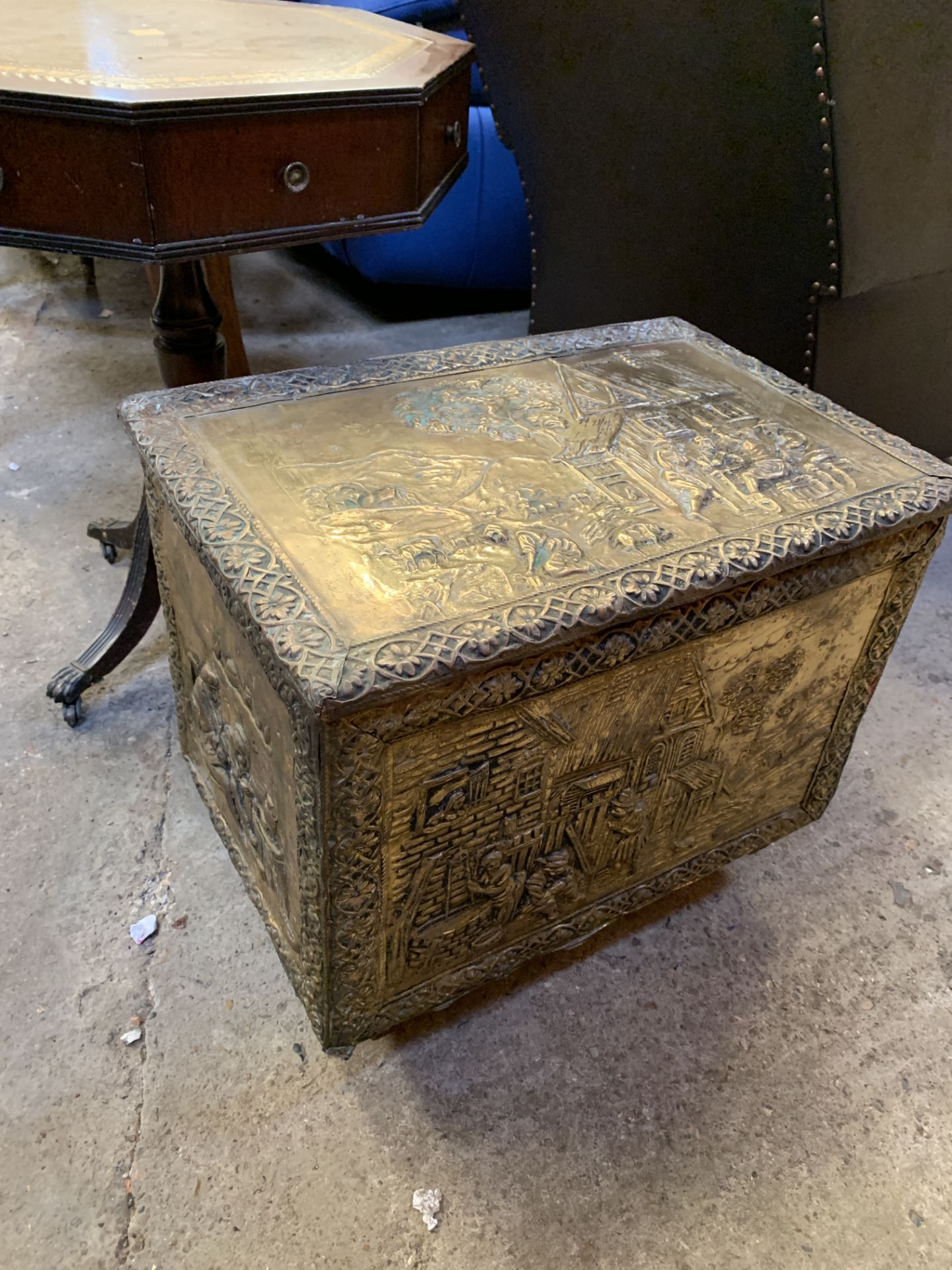 Brass kindling box