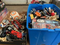 Two boxes of Lego, including Star Wars and Harry Potter Hogwarts Express