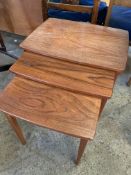 Nest of three teak tables