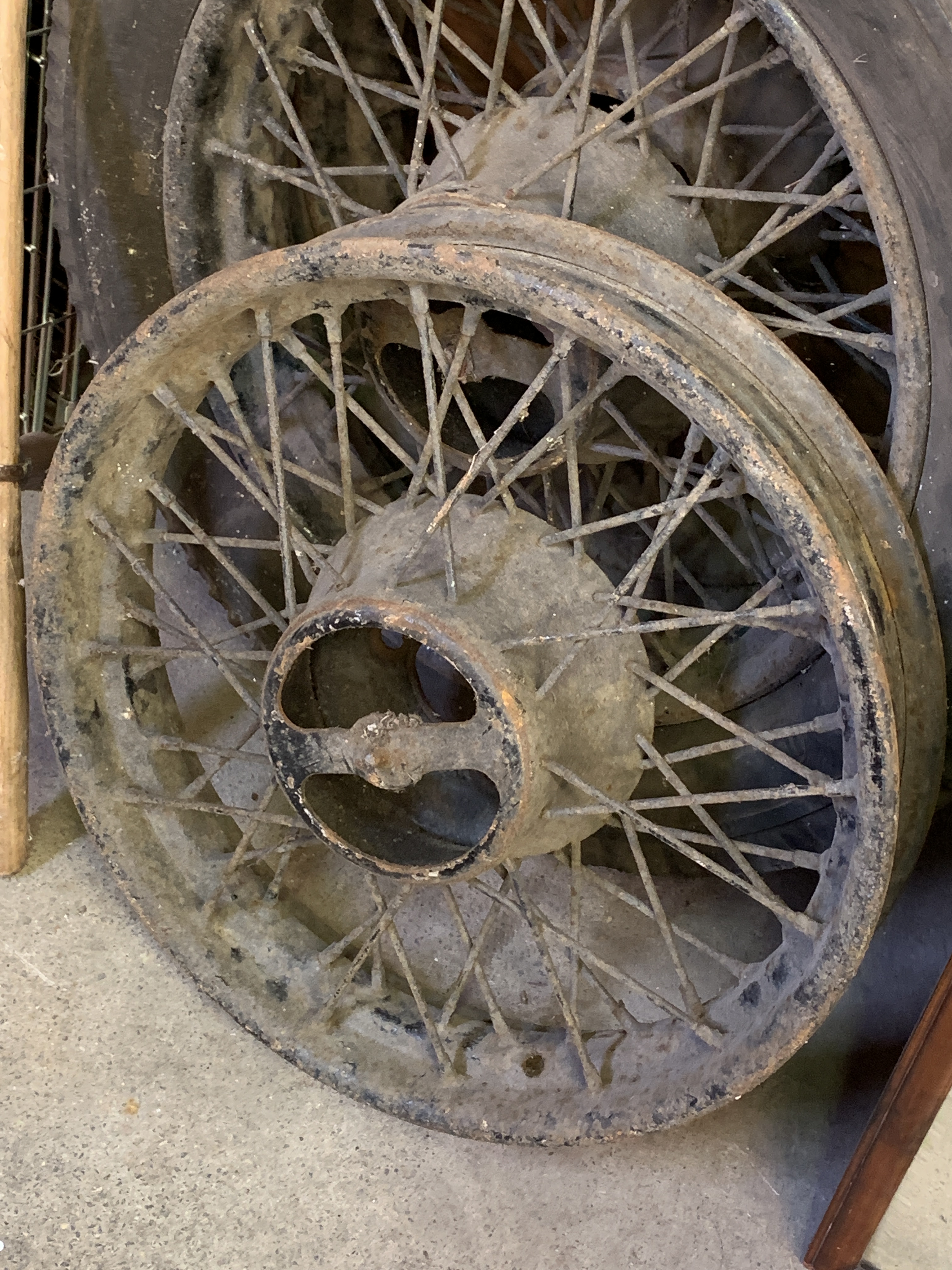 Two vintage wire wheels and tyres, together with a wire wheel - Image 3 of 3
