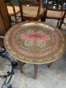 Decorative Middle Eastern brass tray top table