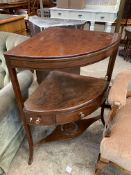 Mahogany corner washstand with lifting lid