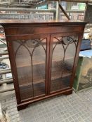 Mahogany reproduction glass fronted bookcase