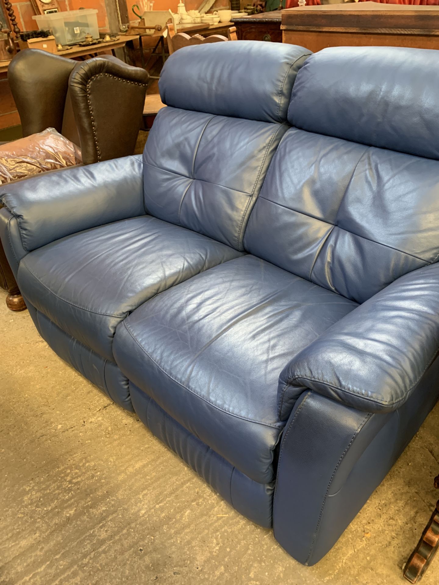 Blue reclining two seat sofa - Bild 5 aus 5