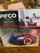 Pifco intelligent vacuum cleaner together with a Garmin Sat Nav system