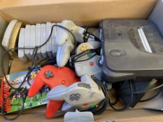 Nintendo 64 with controllers/cartridges