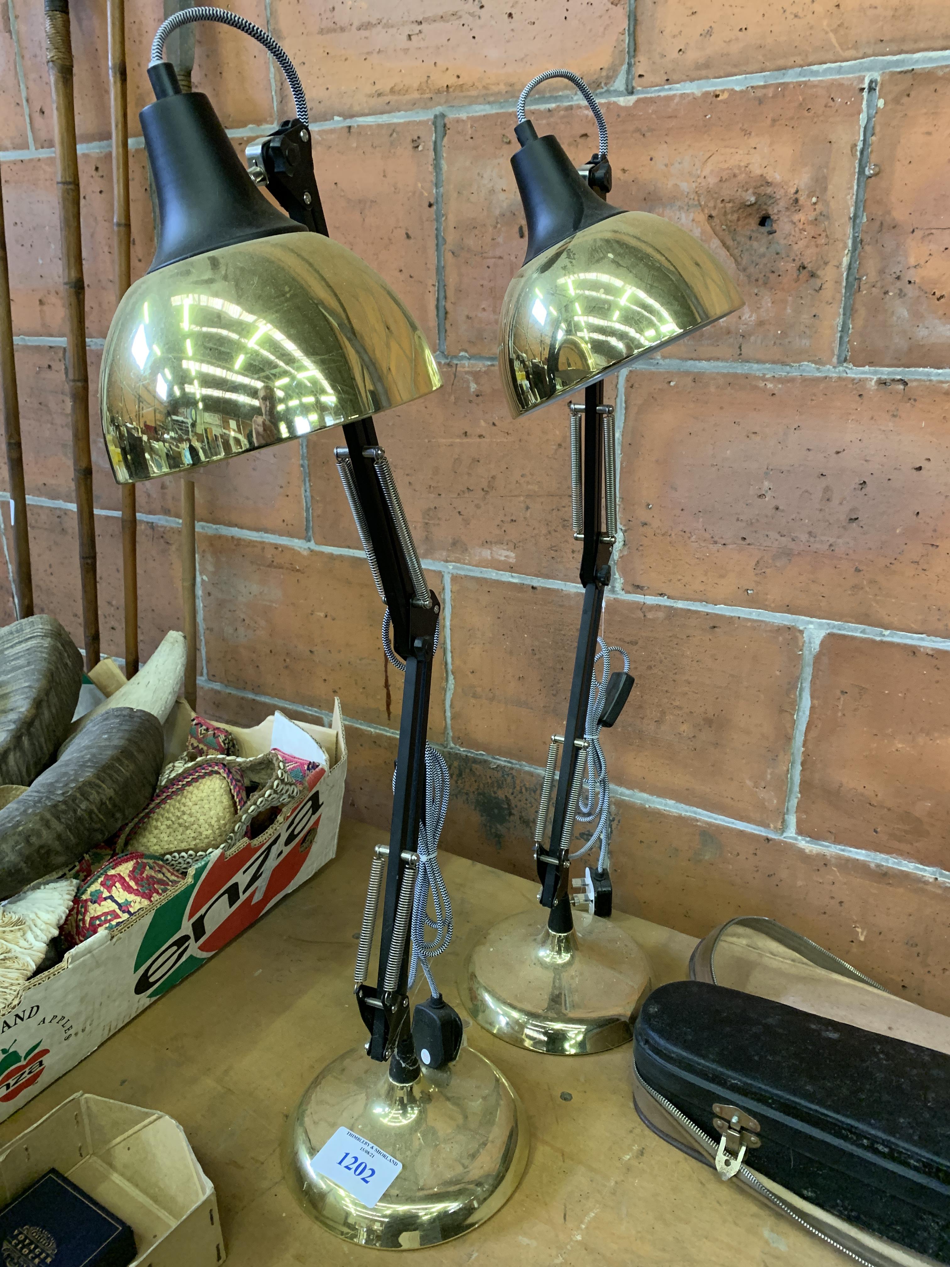 Two Anglepoise style lamps