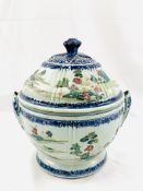 19th Century Chinese famille verte covered tureen complete with vented lid