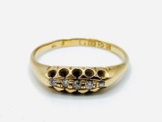 18ct gold and 4 diamond ring