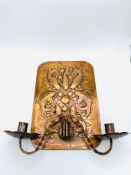 Arts and Crafts copper wall sconce