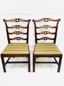 Pair of Georgian mahogany dining chairs