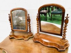 Two mahogany frame toilet mirrors