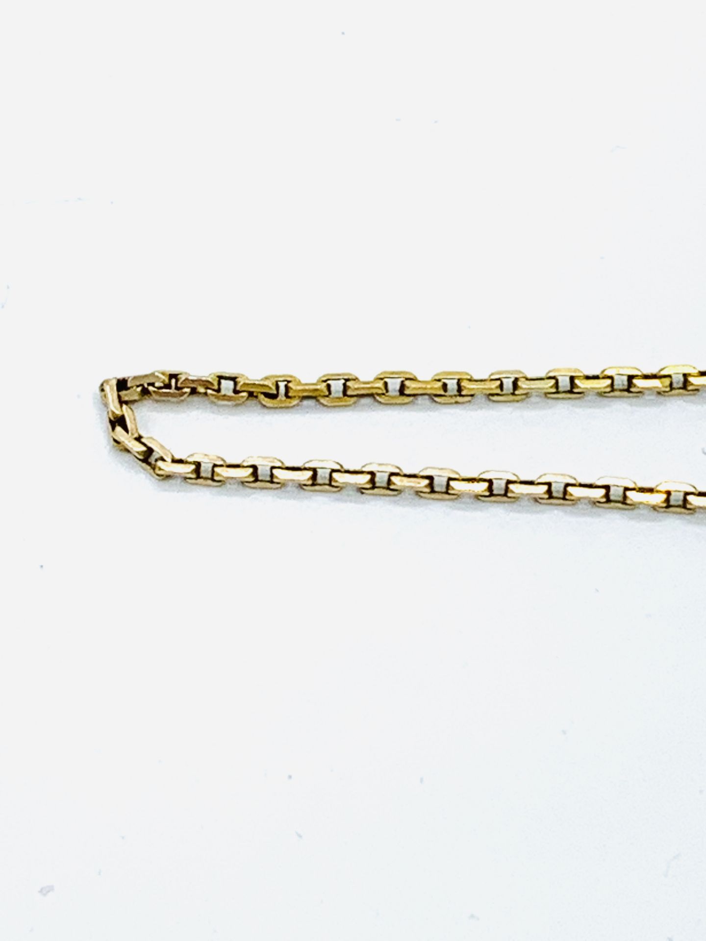 Late 19th century 14ct gold fob locket and chain - Bild 5 aus 5